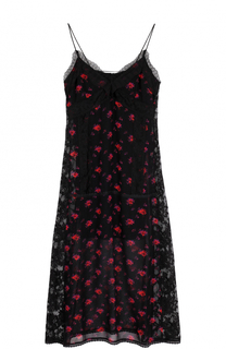Шелковое платье-комбинация с цветочным принтом MCQ