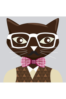 Холст "Hipster cat" Ecoramka