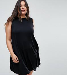 Свободное платье без рукавов ASOS CURVE - Черный