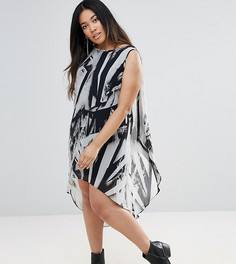 Асимметричное платье с черно-белым принтом Religion Plus - Мульти