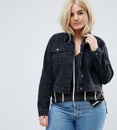 Черная выбеленная джинсовая куртка ASOS CURVE - Черный