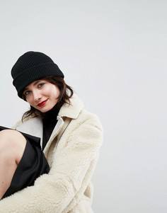 Шапка-бини с двойным отворотом ASOS - Черный