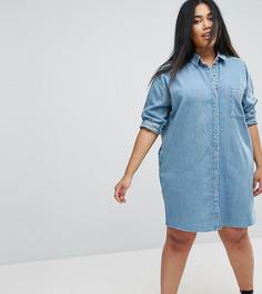 Синее джинсовое платье-рубашка ASOS CURVE - Синий