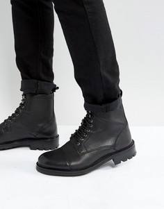 Кожаные ботинки на шнуровке Walk London Sean - Черный