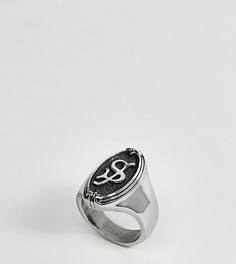 Кольцо с буквой S в готическом стиле Regal Rose - Серебряный