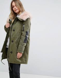 Парка с искусственным мехом Vero Moda - Зеленый