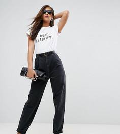 Суженные книзу джинсы с рельефными швами и поясом ASOS TALL - Черный
