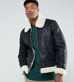 Черная куртка с искусственной овечьей шерстью ASOS TALL - Черный