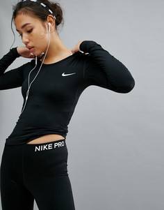 Черный лонгслив Nike Pro Training - Черный