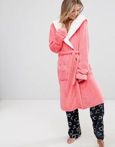 Розовый пушистый халат Chelsea Peers - Розовый