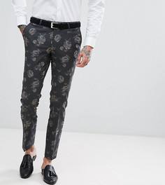 Супероблегающие брюки с цветочным принтом Noose & Monkey - Серый