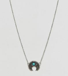 Ожерелье с подвеской из бирюзы Reclaimed Vintage Inspired - Серебряный