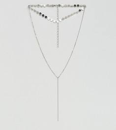 Ожерелье-чокер в несколько рядов с пайетками Reclaimed Vintage Inspired - Серебряный