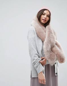 Oversize-шарф из искусственного меха ASOS - Розовый