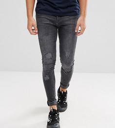 Черные выбеленные обтягивающие джинсы с рваной отделкой Brooklyn Supply Co - Черный