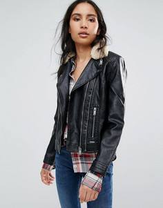 Куртка-авиатор из полиуретана Pepe Jeans Penty - Черный