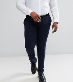 Темно-синие строгие супероблегающие брюки ASOS PLUS - Темно-синий