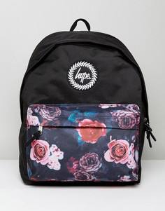 Черный рюкзак с цветочным принтом на вставке Hype - Черный