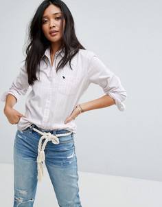 Приталенная оксфордская рубашка Abercrombie & Fitch - Розовый