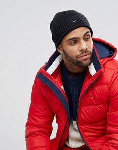 Черная шапка-бини с добавлением кашемира и с логотипом Tommy Hilfiger - Черный