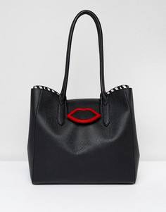 Черная сумка-тоут с откидным верхом Lulu Guinness - Черный