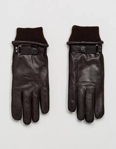 Изготовленные в Италии коричневые кожаные перчатки PS by Paul Smith - Коричневый