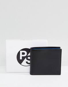 Черный кожаный бумажник с логотипом PS by Paul Smith - Черный