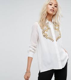 Рубашка в стиле вестерн с отделкой бисером Religion - Белый