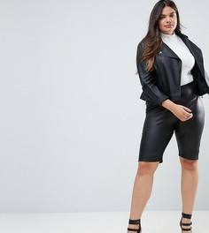 Шорты-леггинсы из искусственной кожи ASOS CURVE - Черный