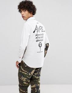 Узкая рубашка с контрастным камуфляжным принтом AAPE By A Bathing Ape - Белый