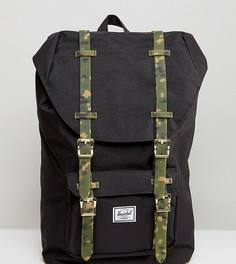 Эксклюзивный рюкзак с камуфляжными ремешками Herschel Supply Co. Little America - Черный