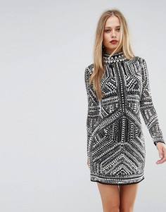 Облегающее сетчатое платье мини ASOS - Мульти