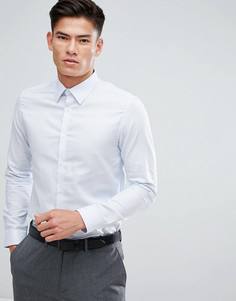 Узкая строгая рубашка в полоску Burton Menswear - Синий