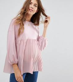 Топ с плиссированной вставкой ASOS Maternity - Зеленый