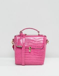 Розовая сумка через плечо с отделкой под кожу крокодила Glamorous - Розовый