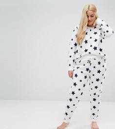 Джоггеры со звездами ASOS CURVE LOUNGE - Белый