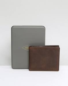 Кожаный бумажник с карманом для монет Fossil - Коричневый