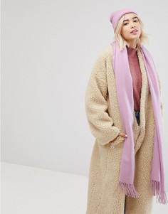 Oversize-шарф с бахромой Monki - Розовый