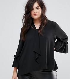 Блузка с завязкой у горловины John Zack Plus - Черный