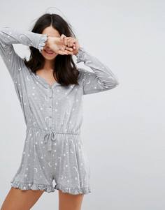 Пижамный ромпер со звездами и луной Vero Moda - Серый