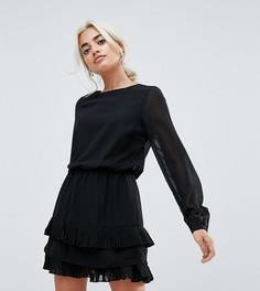 Платье мини с плиссированными вставками Vero Moda Petite - Черный