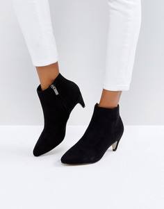 Ботильоны из искусственной замши на каблуке-рюмочке New Look - Черный