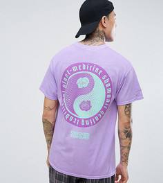 Сиреневая футболка с принтом на спине Crooked Tongues - Фиолетовый