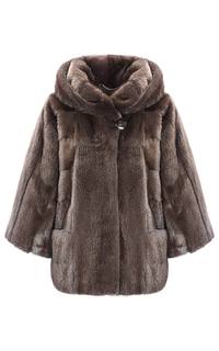 Короткая норковая шуба из аукционного меха SAGA furs с капюшоном Fellicci