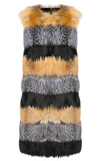 Комбинированный жилет из меха лисы и кролика Virtuale Fur Collection