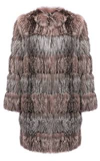 Утепленный жакет из меха серебристо-черной лисы Virtuale Fur Collection