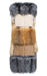 Комбинированный жилет из меха лисы, норки и кролика Virtuale Fur Collection