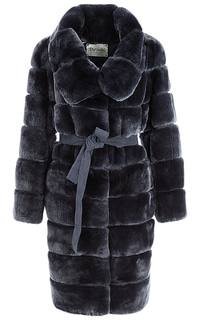 Шуба из меха кролика с поясом Virtuale Fur Collection