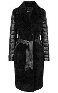 Зимнее пальто из натуральной кожи и овчины La Reine Blanche