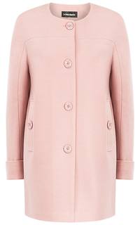 Розовое пальто без воротника La Reine Blanche